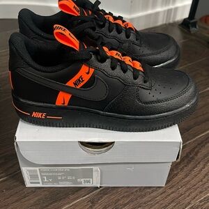 Boys Kids Nike Air Force 1 One - black